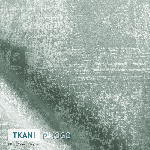 Фото ткани велюра “18” (узор белый, зеленый)